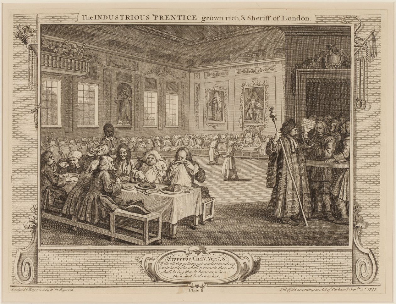 El aprendiz industrioso se hace rico y sheriff de Londres de William Hogarth