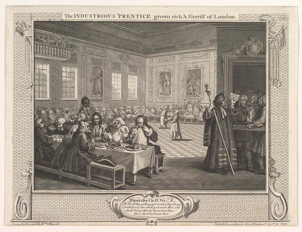 El aprendiz industrioso se vuelve rico y sheriff de Londres, 30 de septiembre de 1747 de William Hogarth