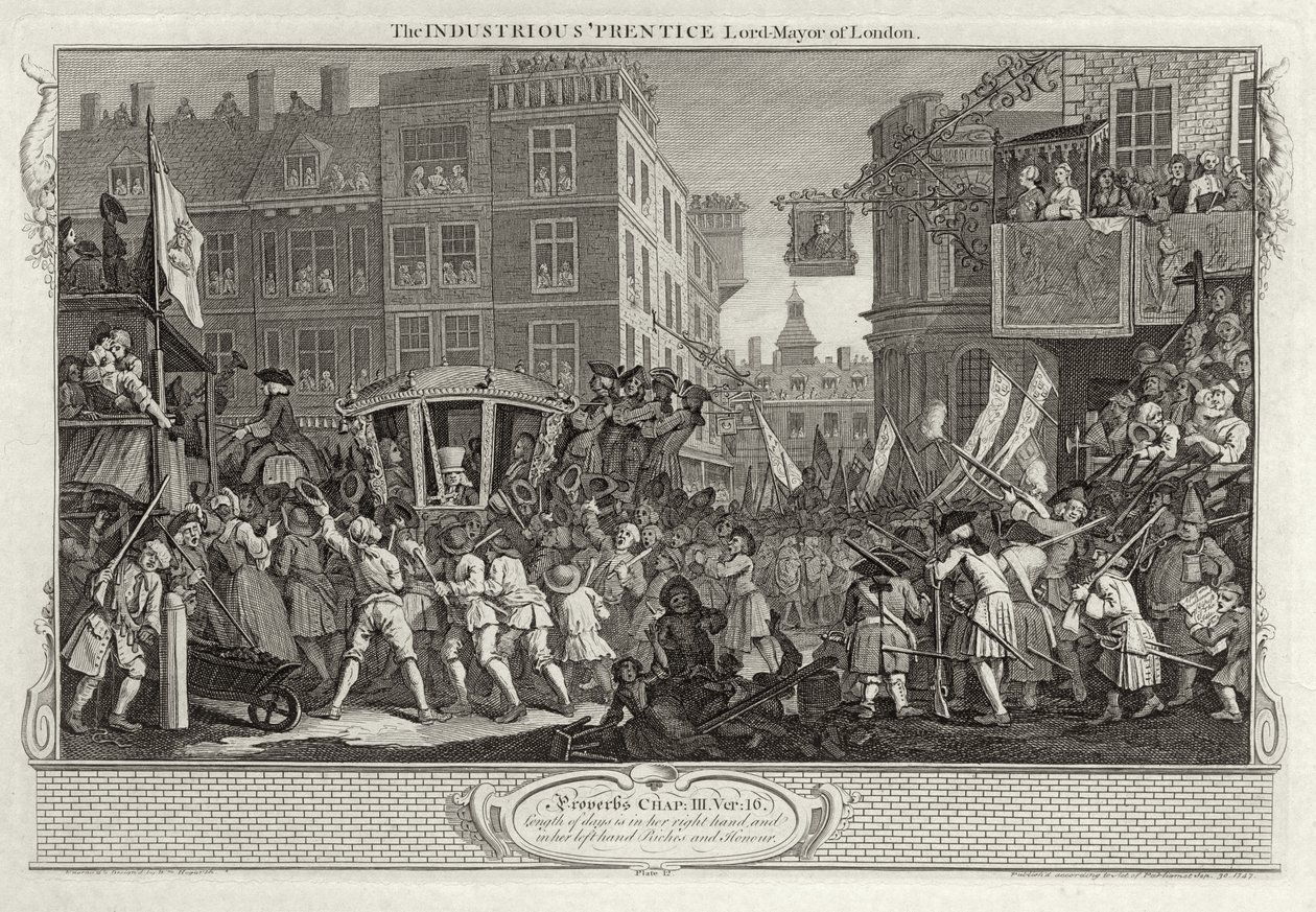 El aprendiz industrioso, alcalde de Londres, placa XII de 