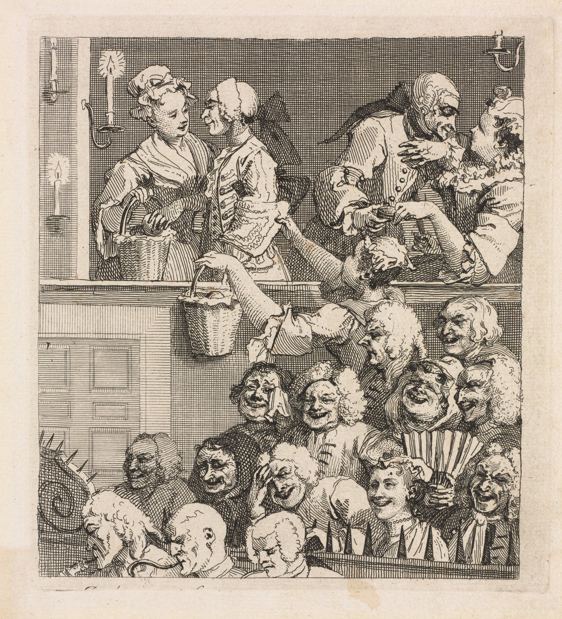 La audiencia riendo, 1733 de William Hogarth