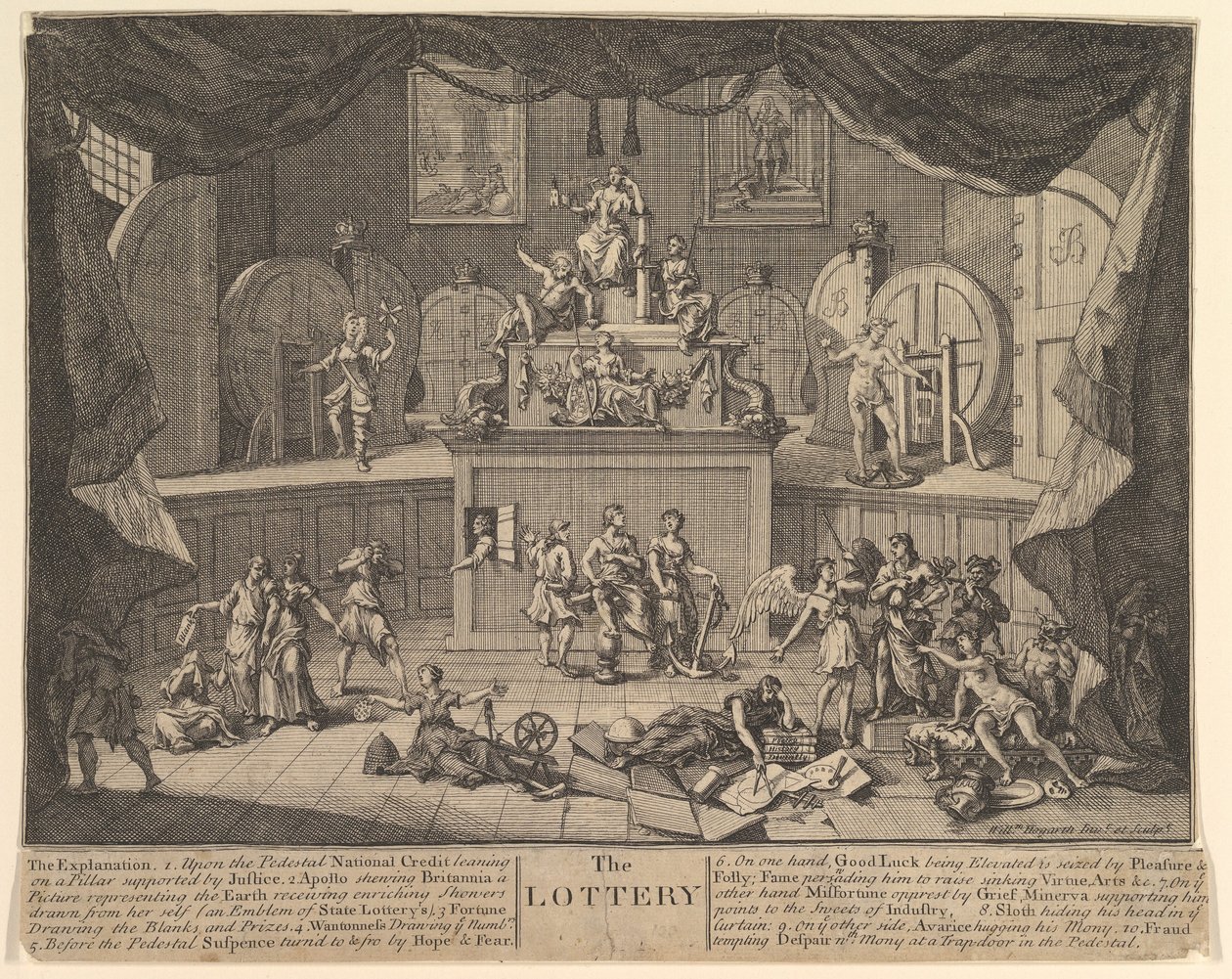 La Lotería, después de 1724 de William Hogarth
