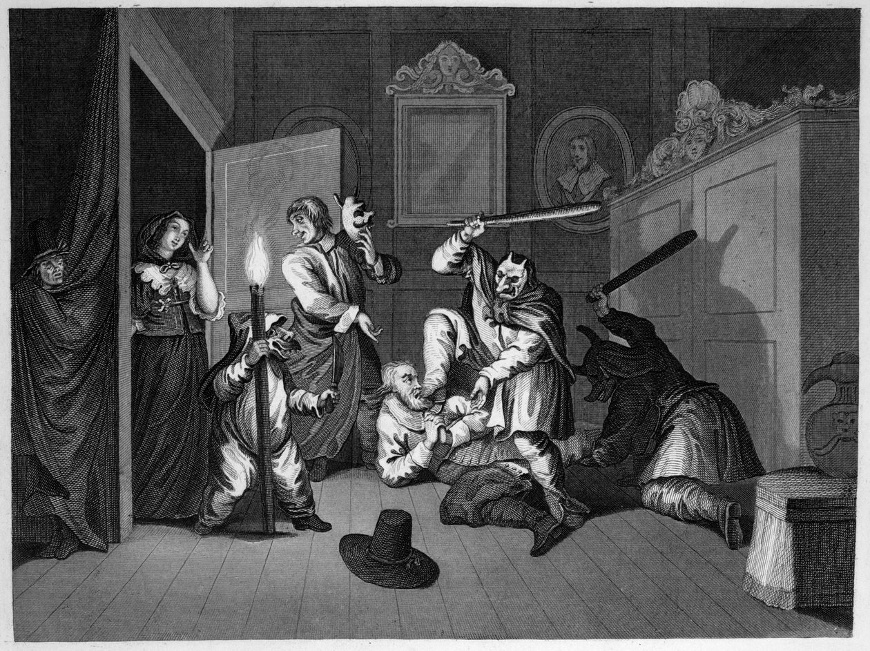 La aventura del baile de máscaras de William Hogarth