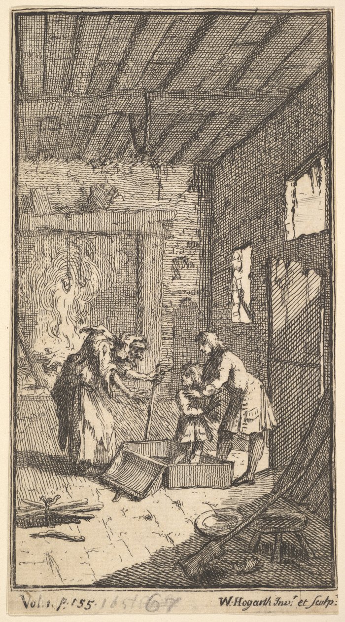 La nueva metamorfosis, Placa 4: Invidiosa libera a Fantasio de William Hogarth