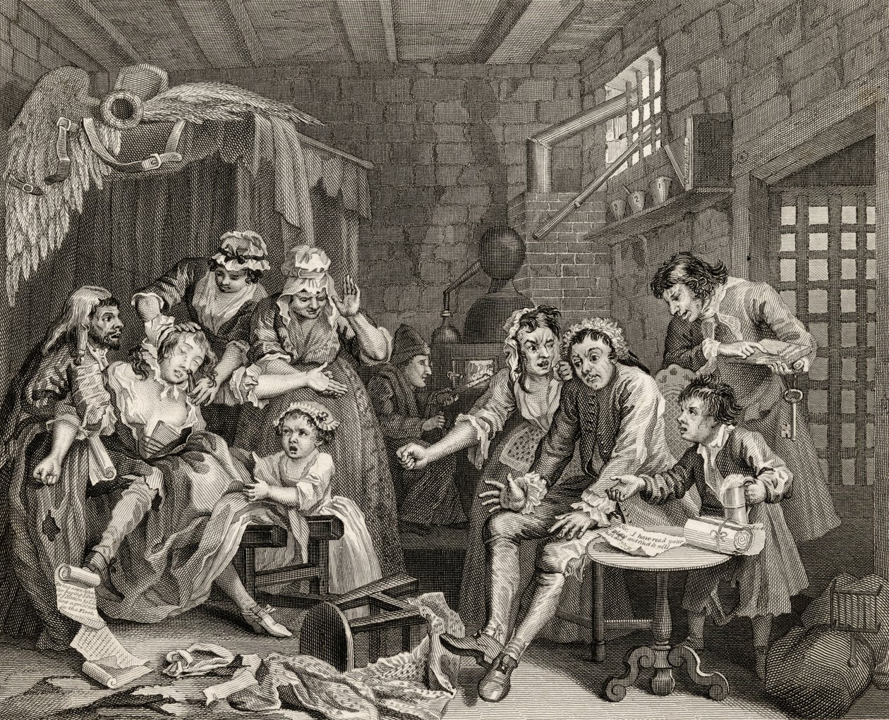 La escena de la prisión, placa VII de 
