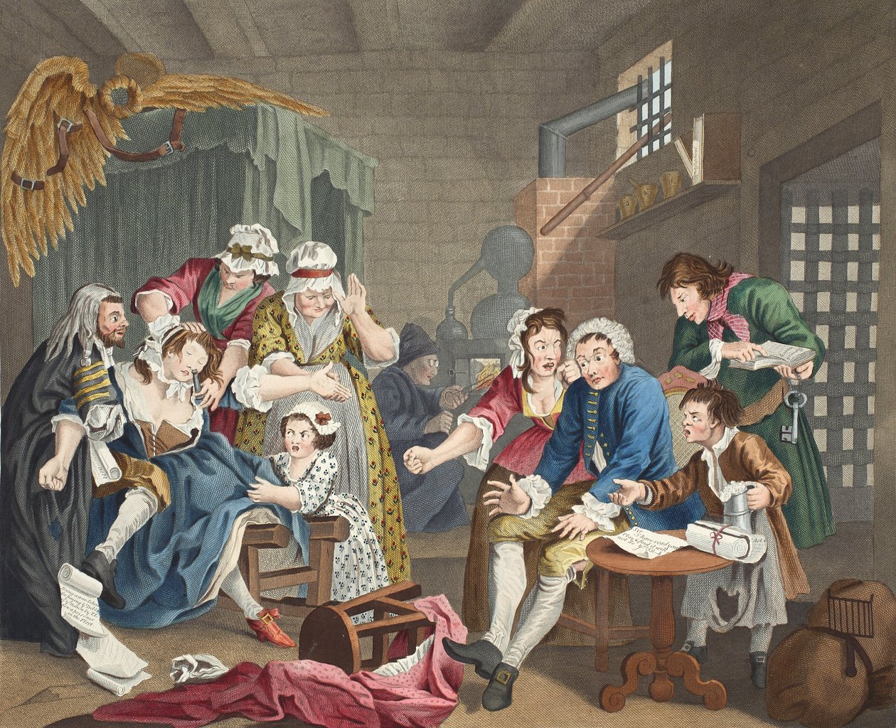 El libertino en prisión, lámina VII, de 
