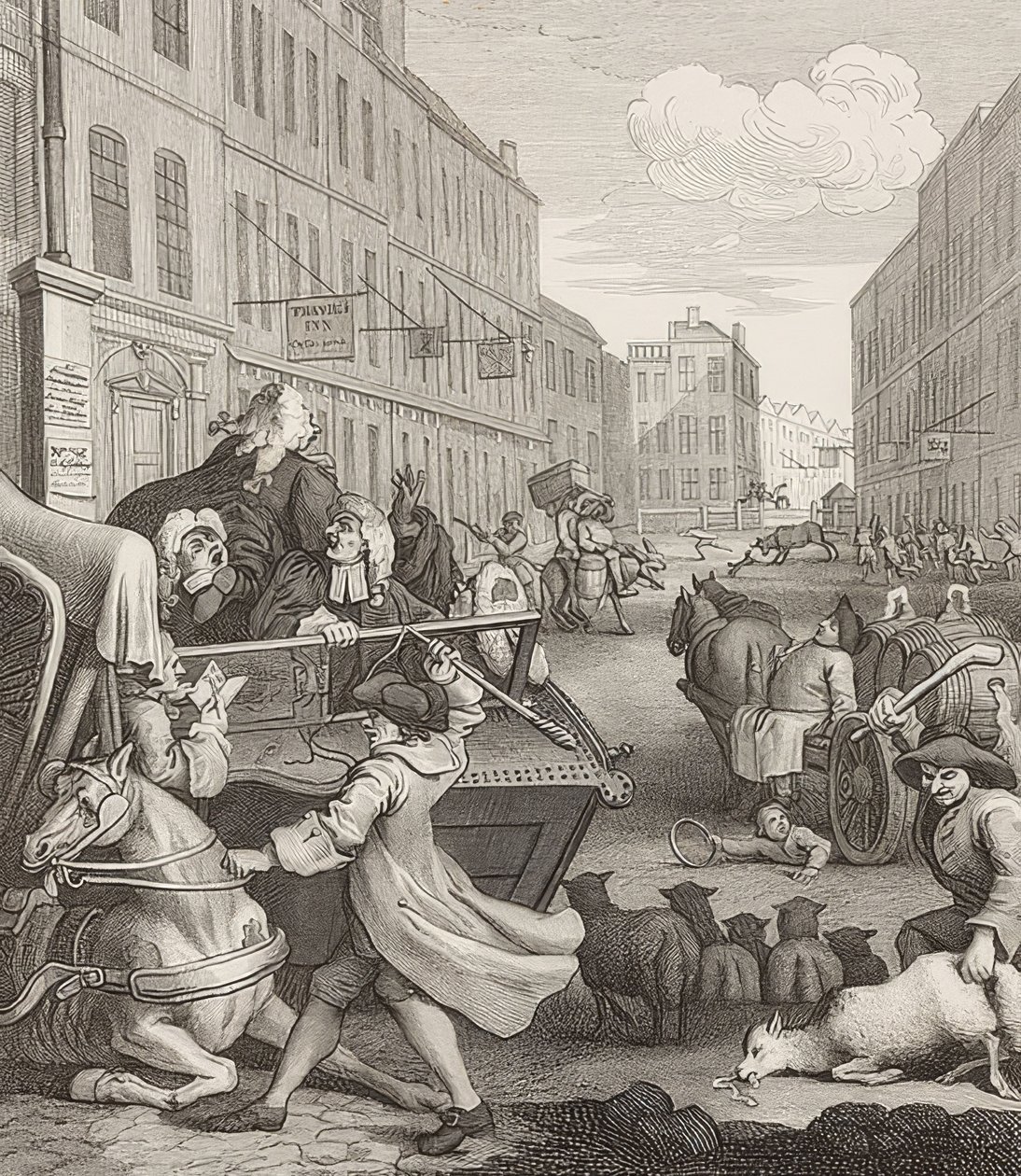La segunda etapa de la crueldad. De: Las cuatro etapas de la crueldad. 1751 de William Hogarth