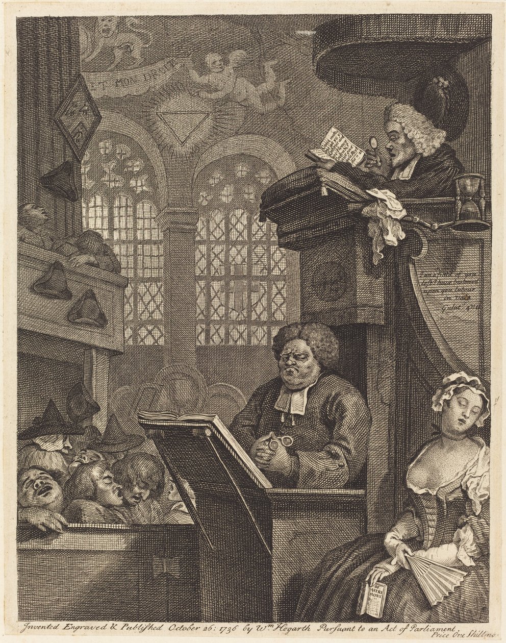 La congregación dormida de William Hogarth