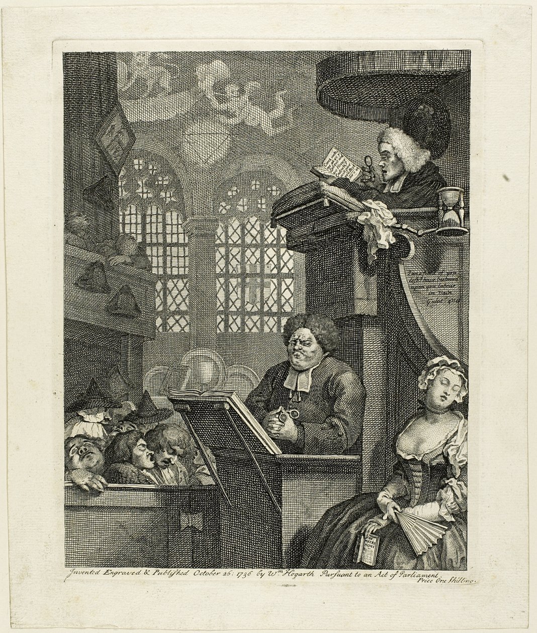 La congregación dormida de William Hogarth