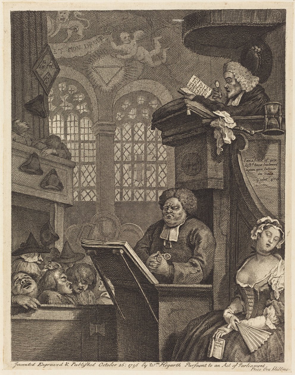 La congregación dormida de William Hogarth
