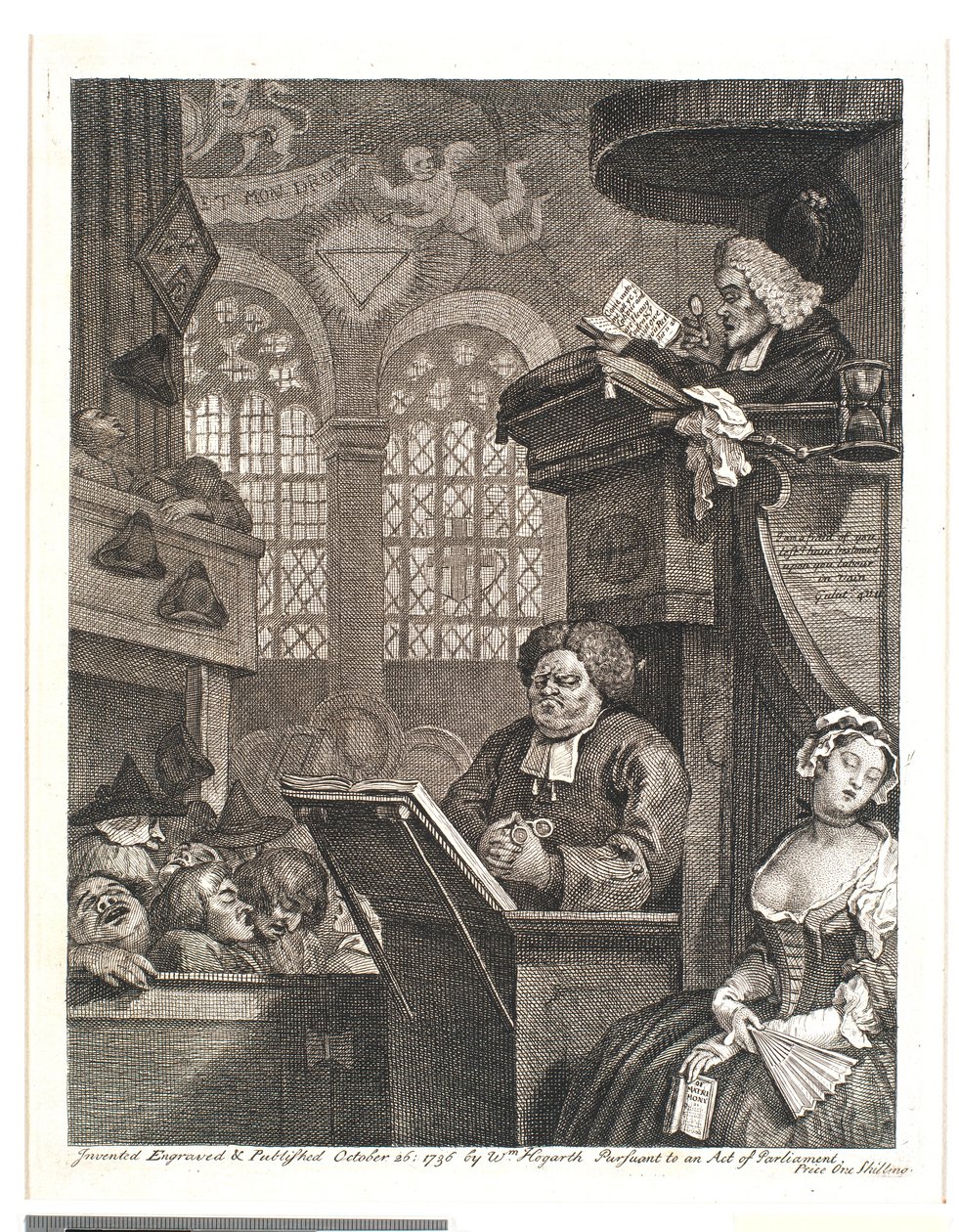 La congregación dormida de William Hogarth