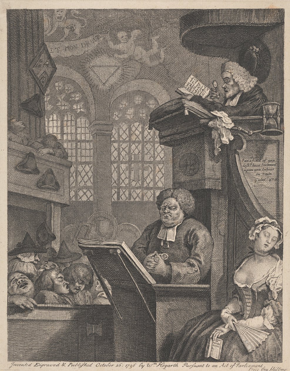 La congregación dormida de William Hogarth