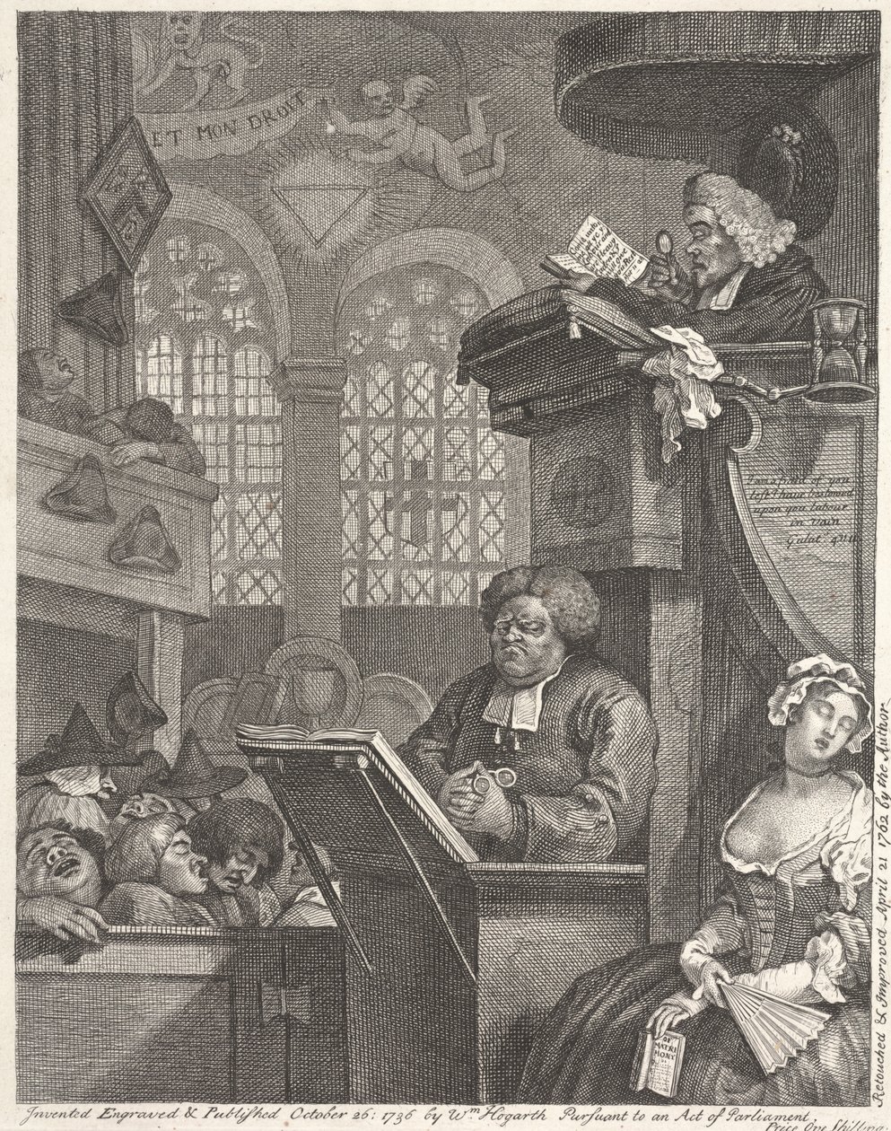La Congregación Durmiente de William Hogarth