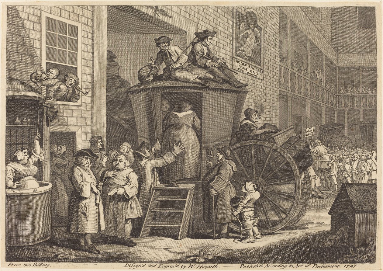 La Diligencia, o el Patio de la Posada de Campo de William Hogarth