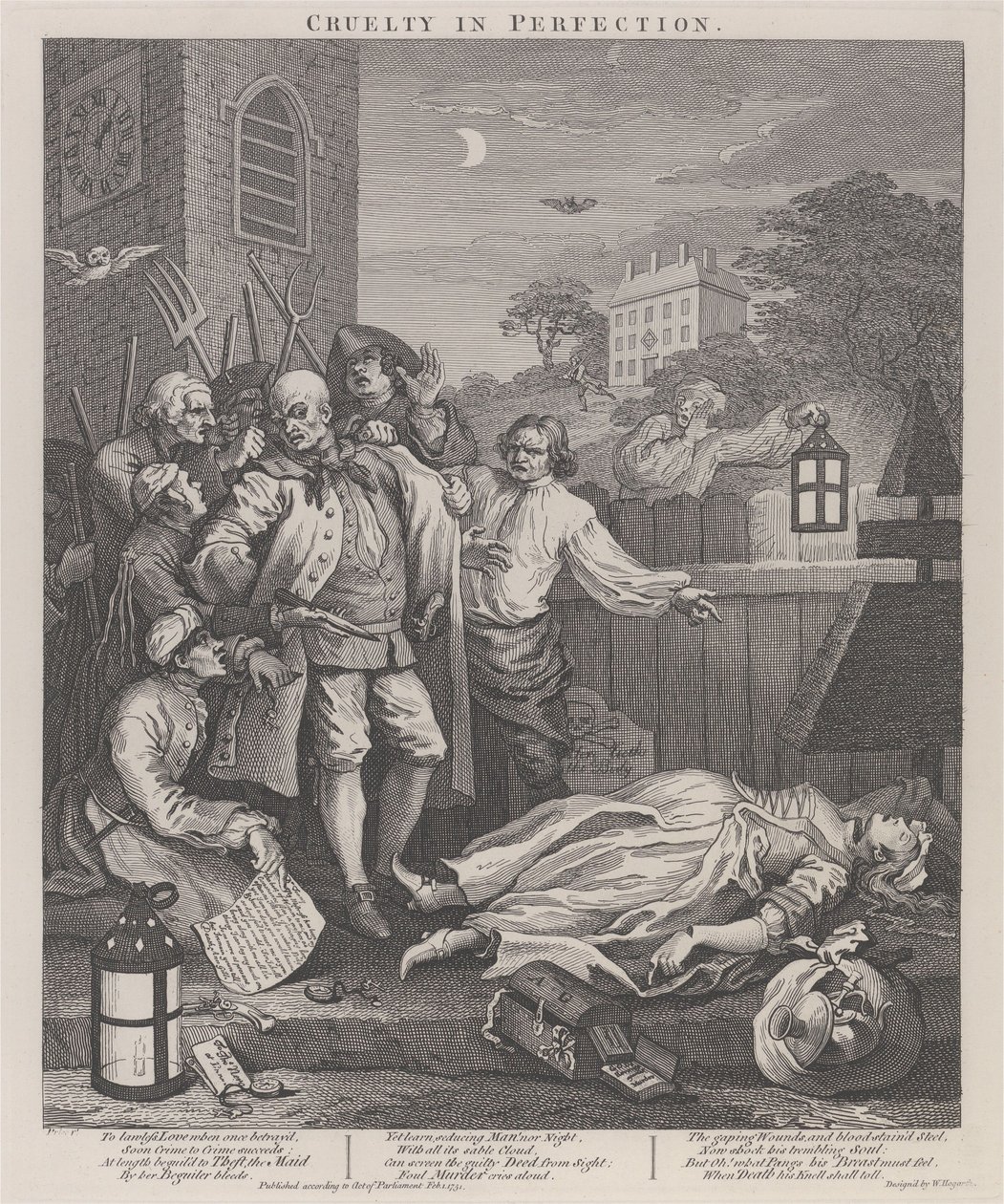 La tercera etapa de la crueldad: la crueldad en su perfección de William Hogarth
