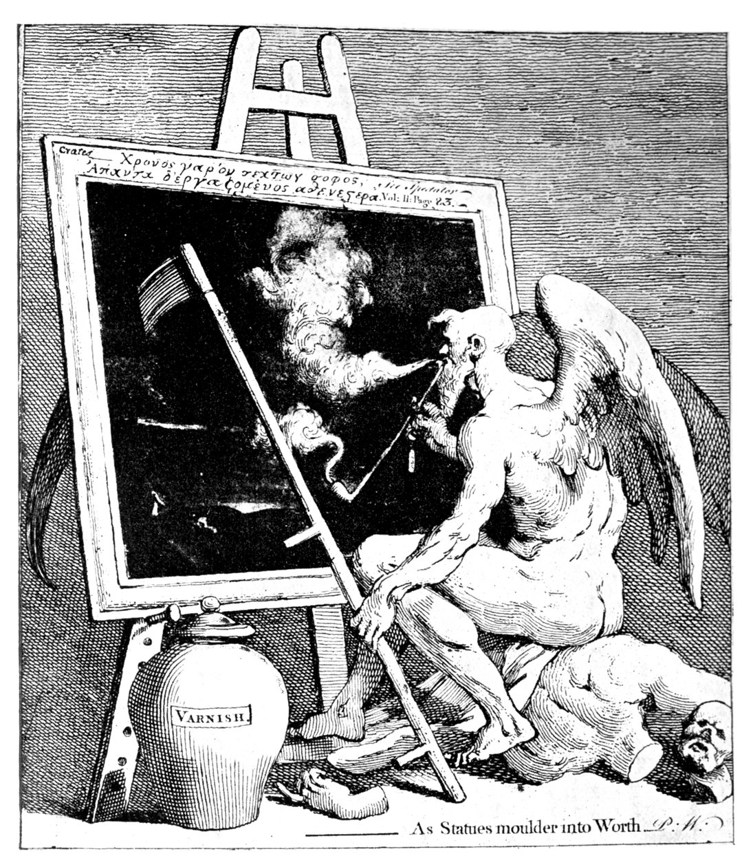 El tiempo fumando un cuadro, 1761 de William Hogarth