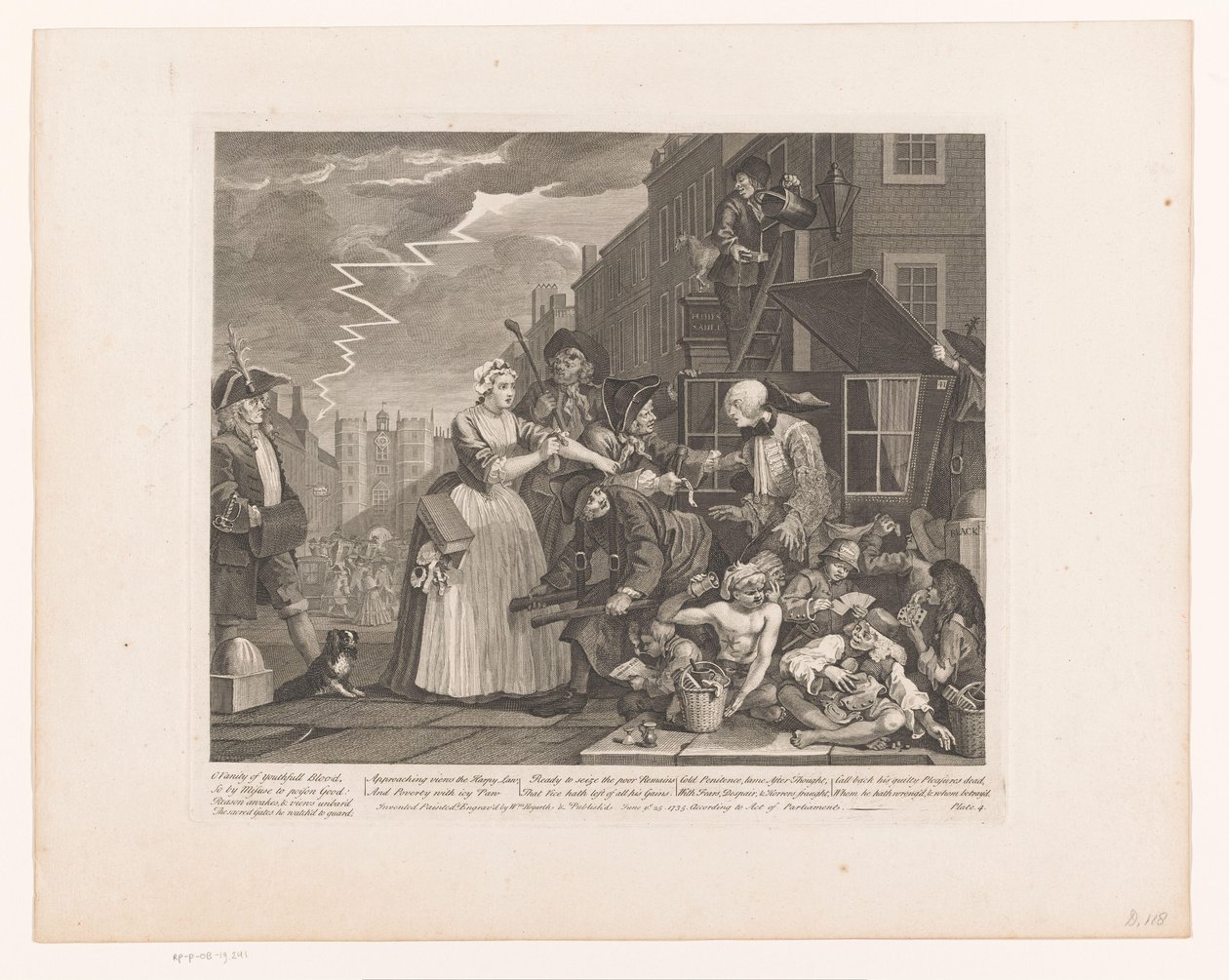 Tom Rakewell salvado de su arresto por Sarah Young Progreso de un libertino (título de la serie) The Rake