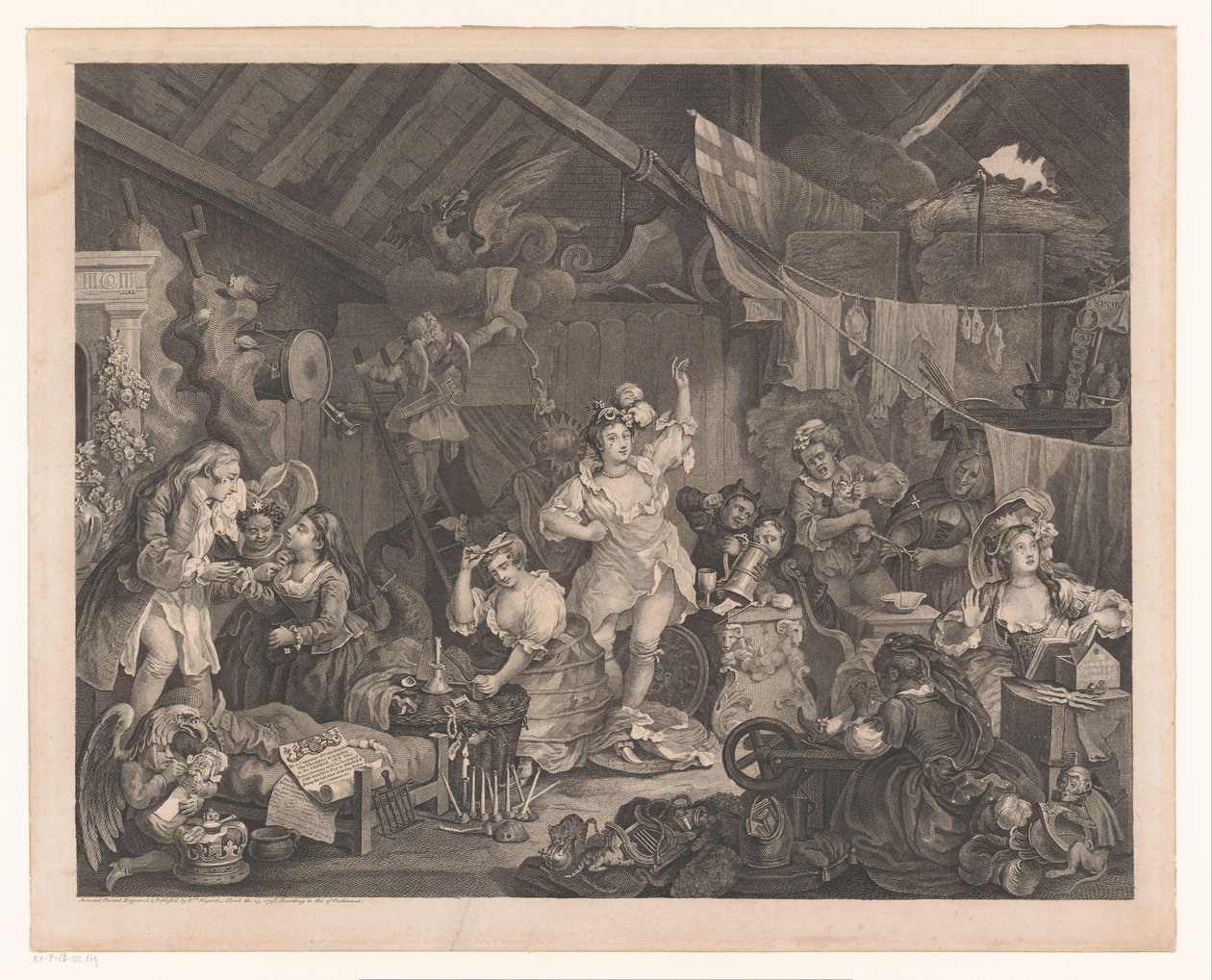 Actrices y niños vestidos en un granero Paseando actrices vistiéndose en un granero de William Hogarth