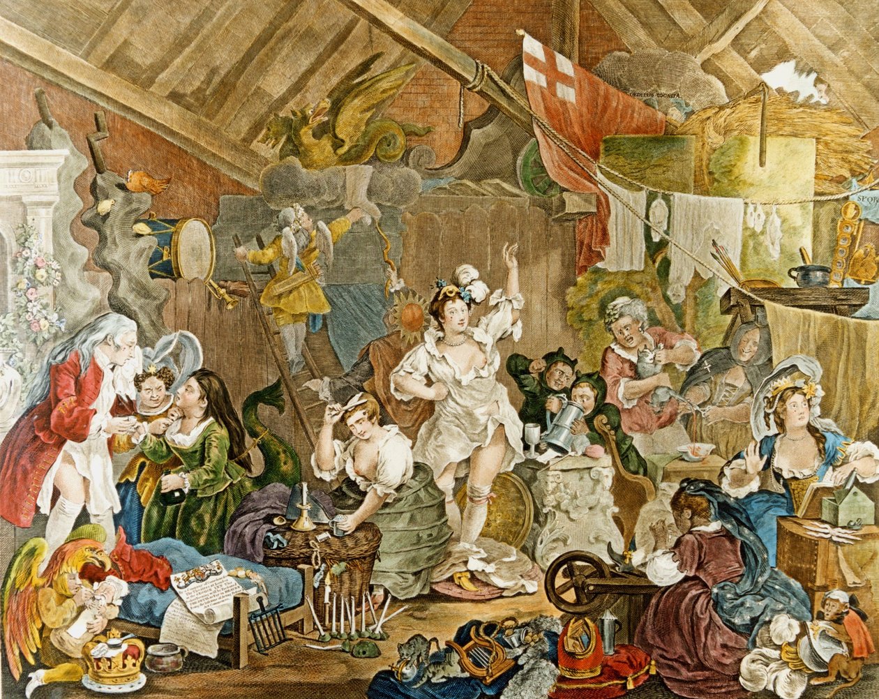 Actrices de paseo vistiéndose en un granero" de William Hogarth, 1738 de William Hogarth