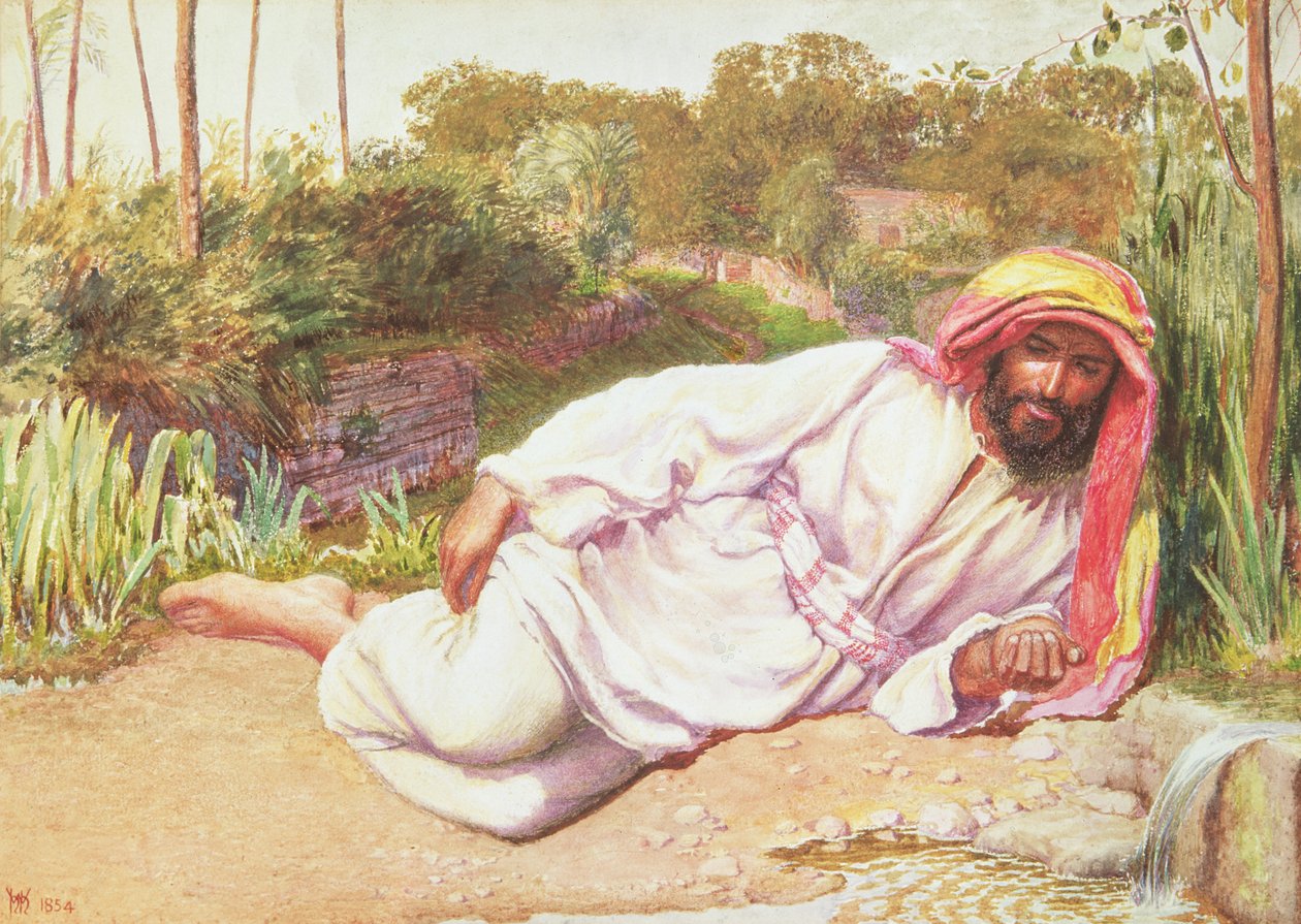 Árabe Descansando junto a un Arroyo, 1854 de William Holman Hunt