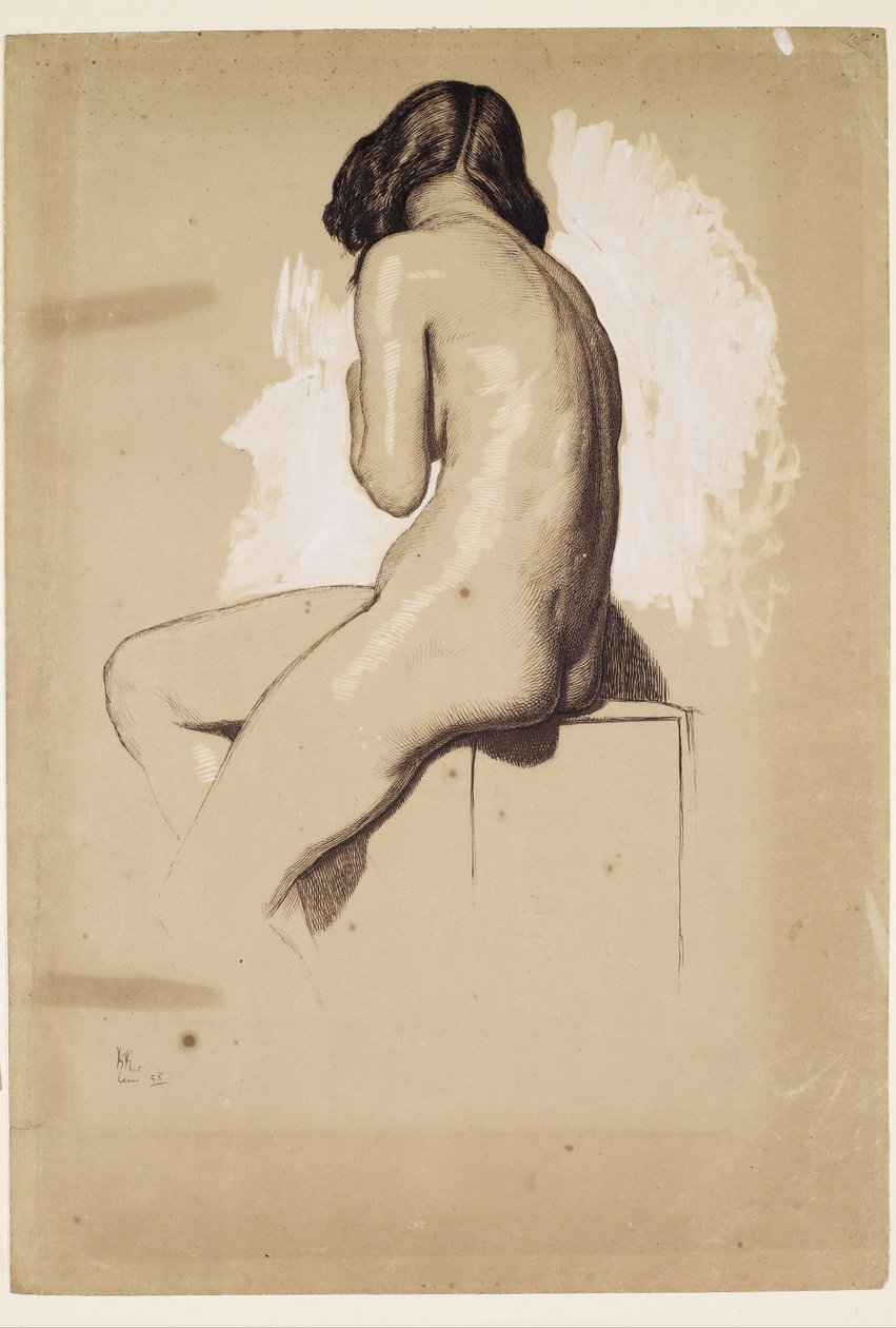 Desnudo femenino - Estudio desde atrás de William Holman Hunt