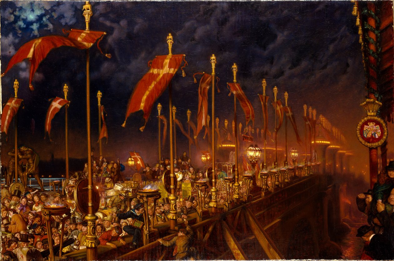 Puente de Londres en la noche del matrimonio del Príncipe y la Princesa de Gales de William Holman Hunt