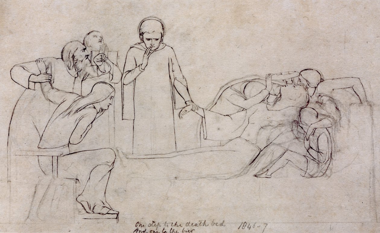 Estudios para las figuras del Doctor, Dolientes y Minerva, 1846 de William Holman Hunt