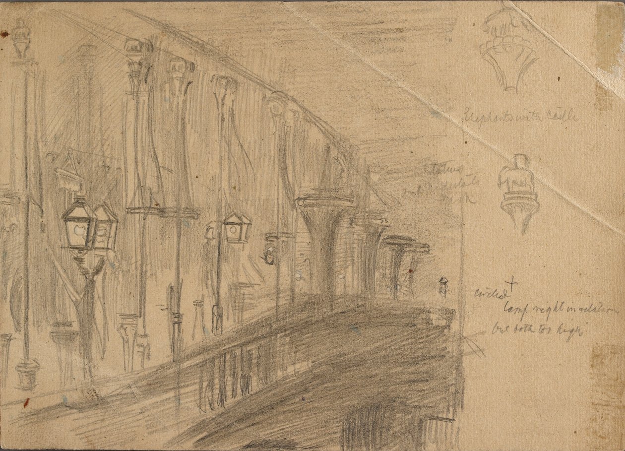 Estudio del Puente de Londres, 1863 de William Holman Hunt