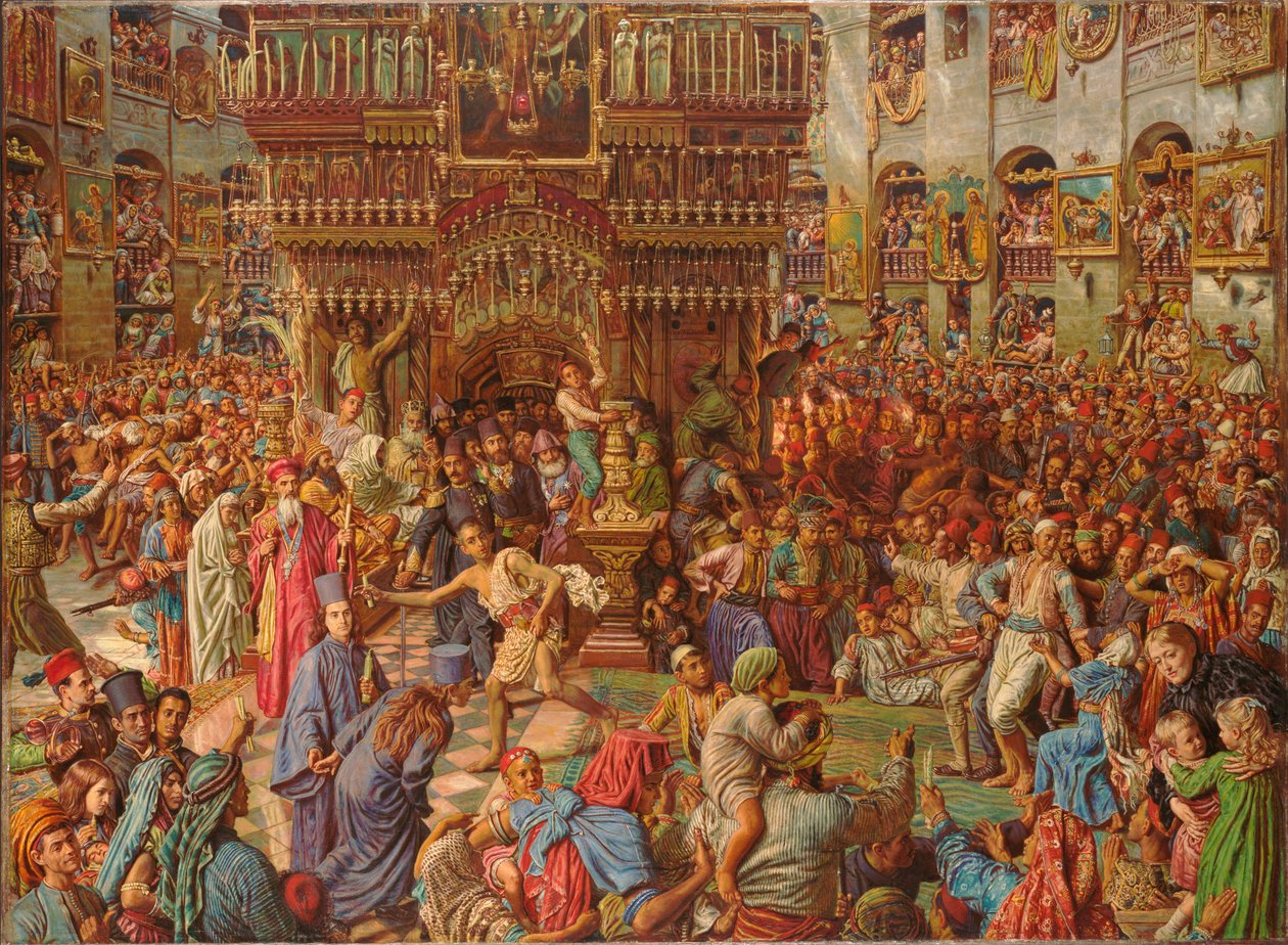 El milagro del Fuego Sagrado, Iglesia del Santo Sepulcro de William Holman Hunt