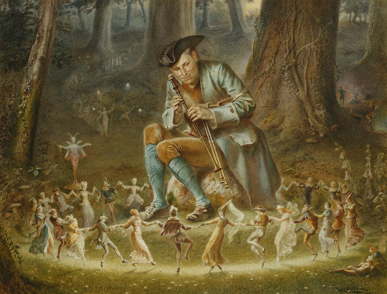 El flautista embrujado, 1882 de William Holmes Sullivan