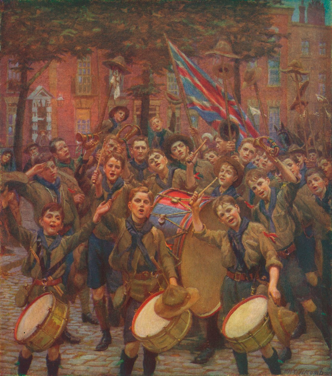 Vitoreando al Jefe Scout, c1914 1928 de William Holt Yates Titcomb