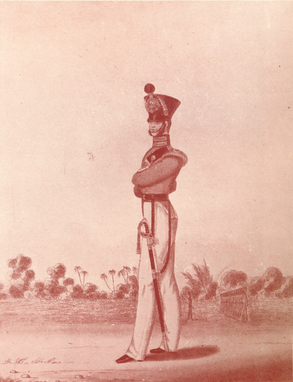 Oficiales de la Infantería Ligera del Ejército de Madrás, c1837-1843, 1909 de William Hunsley