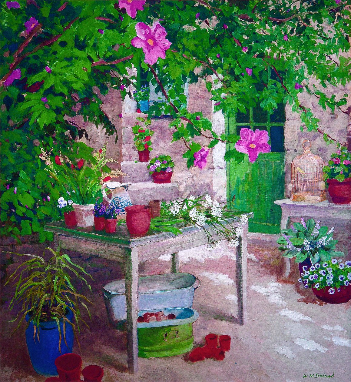 Mesa del jardinero (óleo sobre tabla) de William Ireland