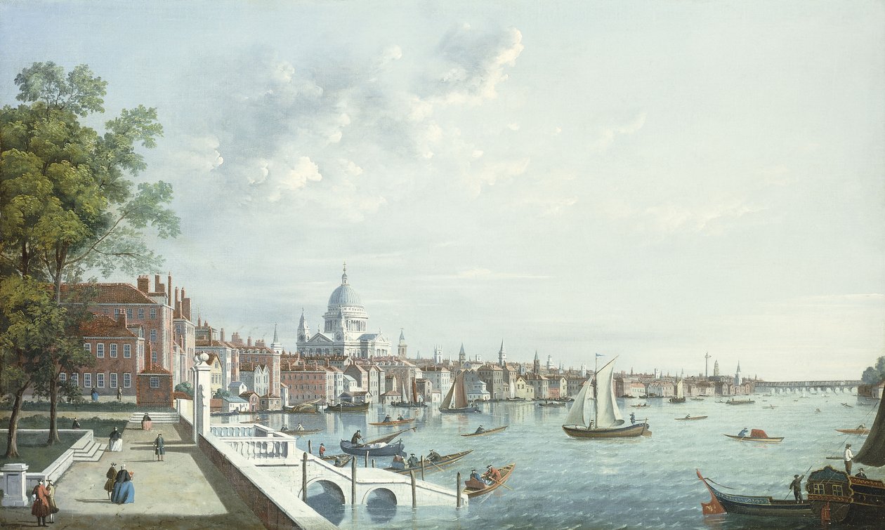 El Támesis desde Somerset House, Mirando Río Abajo de William James