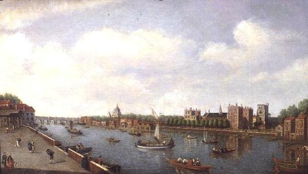 Vista del Támesis en Lambeth Palace, c.1770 de William James