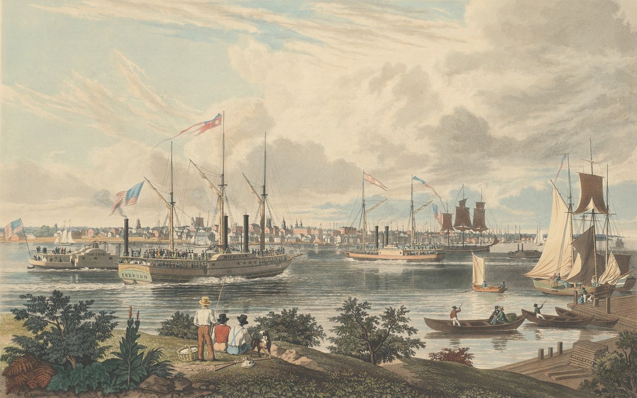 Ciudad de Detroit, Michigan: Vista desde la orilla de Canadá cerca del ferry de William James Bennett