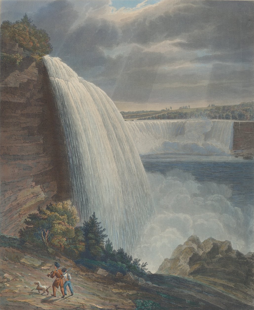 Cataratas del Niágara desde el pie de la escalera de William James Bennett