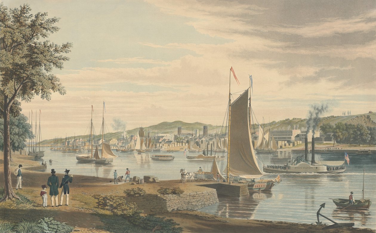 Troy: tomado desde la orilla oeste del Hudson frente al Arsenal de los Estados Unidos de William James Bennett