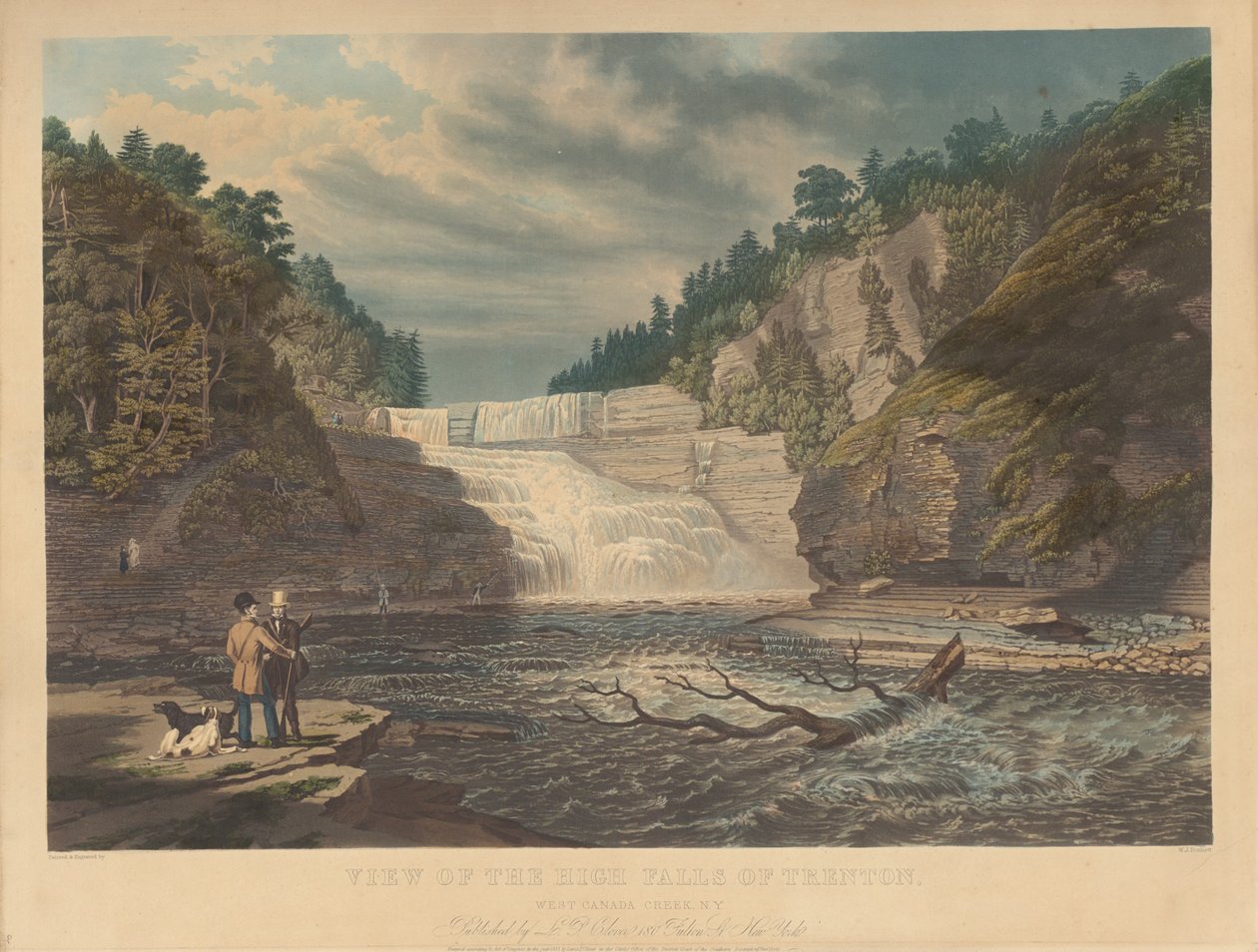 Vista de las High Falls de Trenton: West Canada Creek, Nueva York de William James Bennett