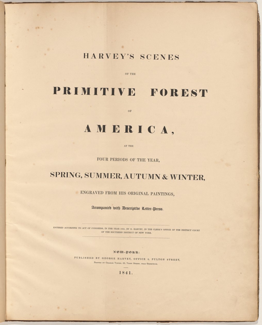 Escenas de Harvey del bosque primitivo de William James Bennett, after George Harvey