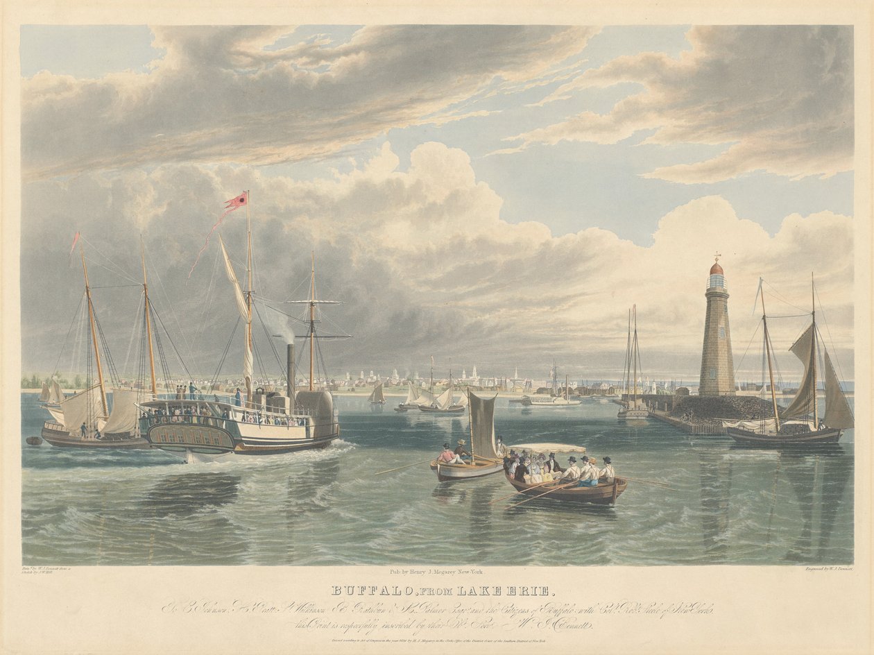 Búfalo, del Lago Erie de William James Bennett after John William Hill