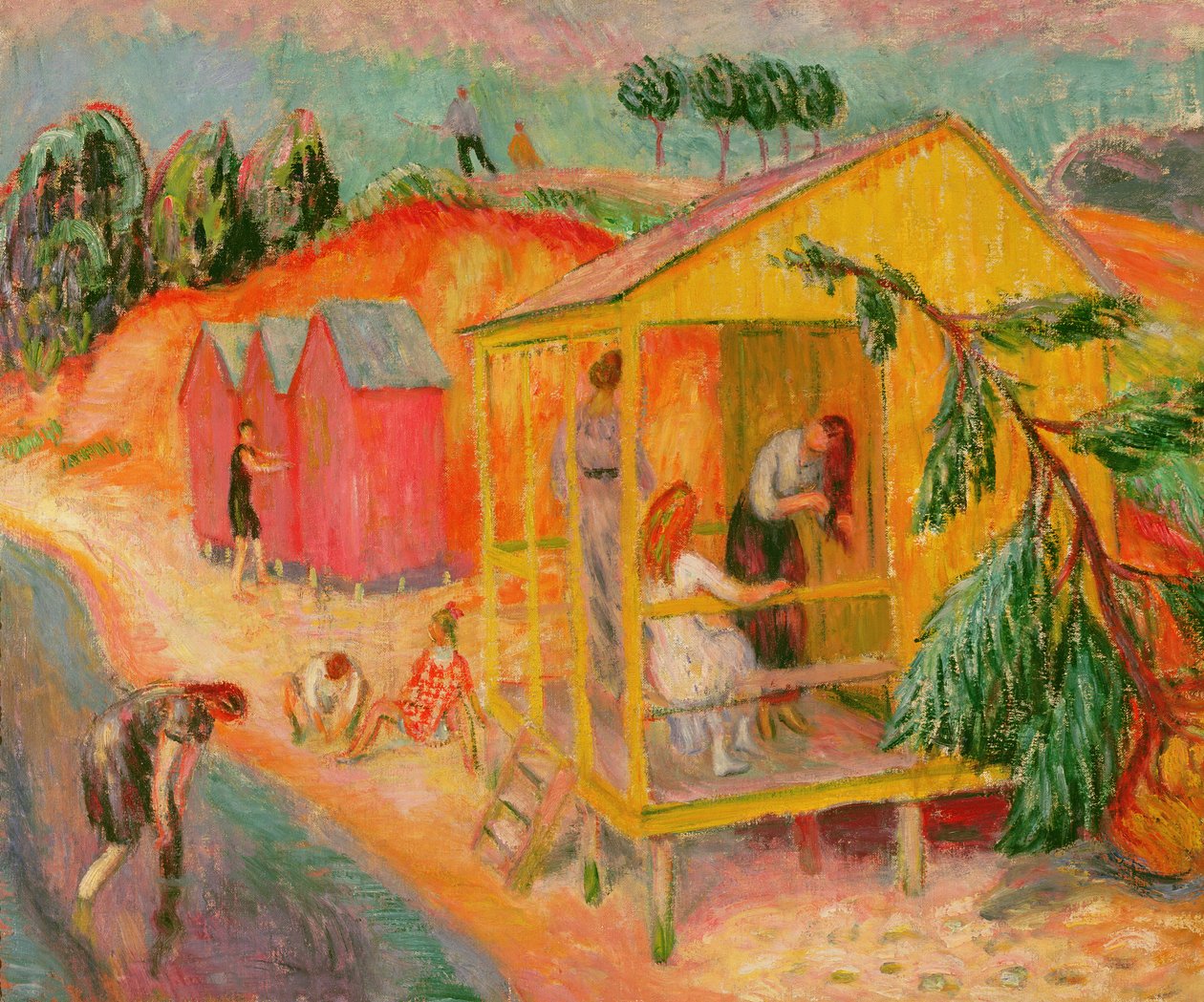 Casas de baños (óleo sobre lienzo) de William James Glackens