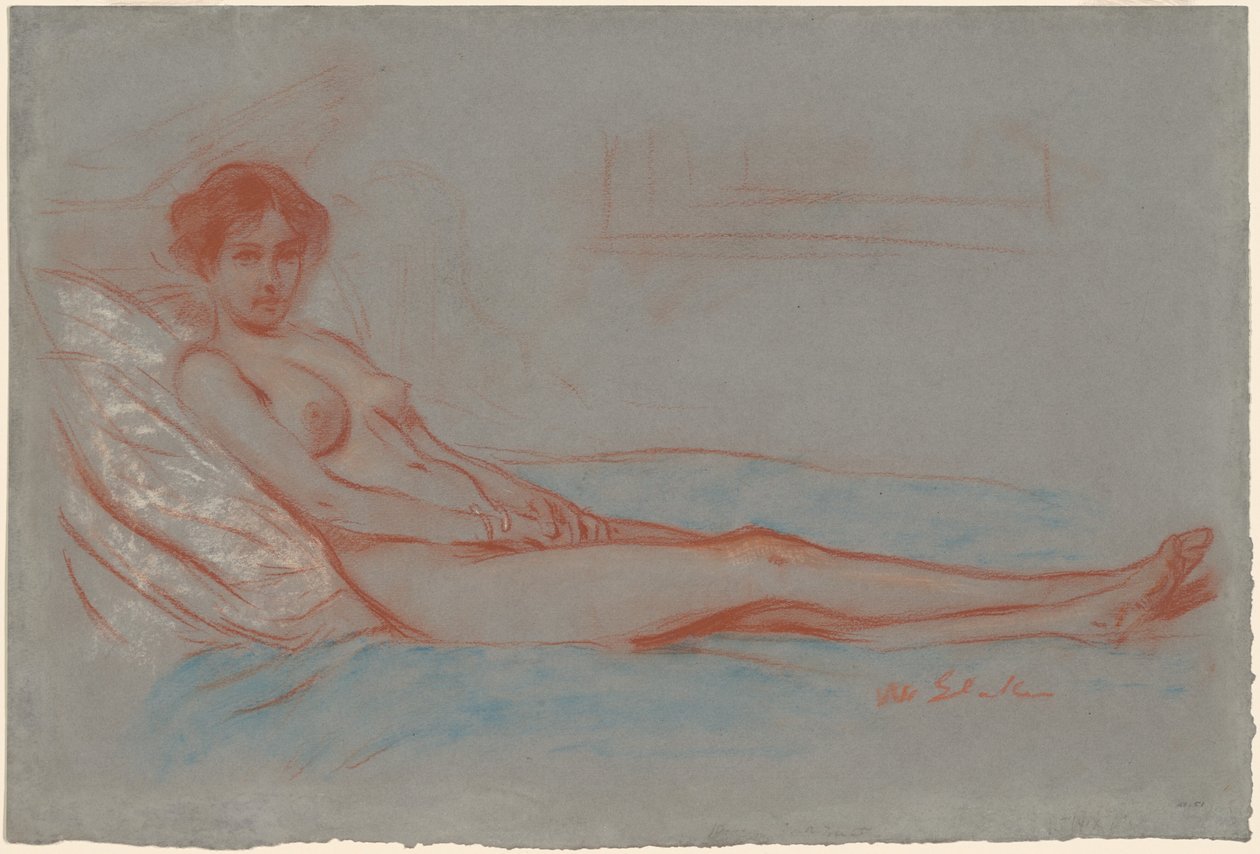 Desnudo femenino reclinado de William James Glackens