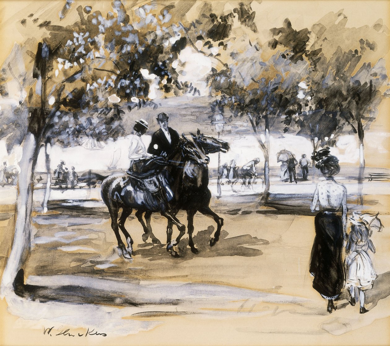Paseo Riverside de William James Glackens