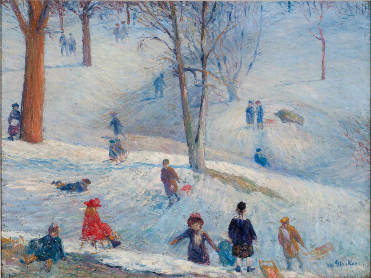 Trineo, Central Park de William James Glackens