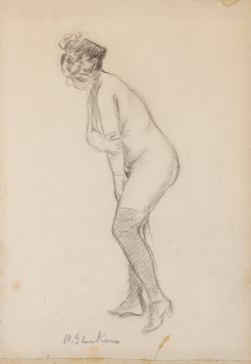 Mujer desnuda de pie de William James Glackens