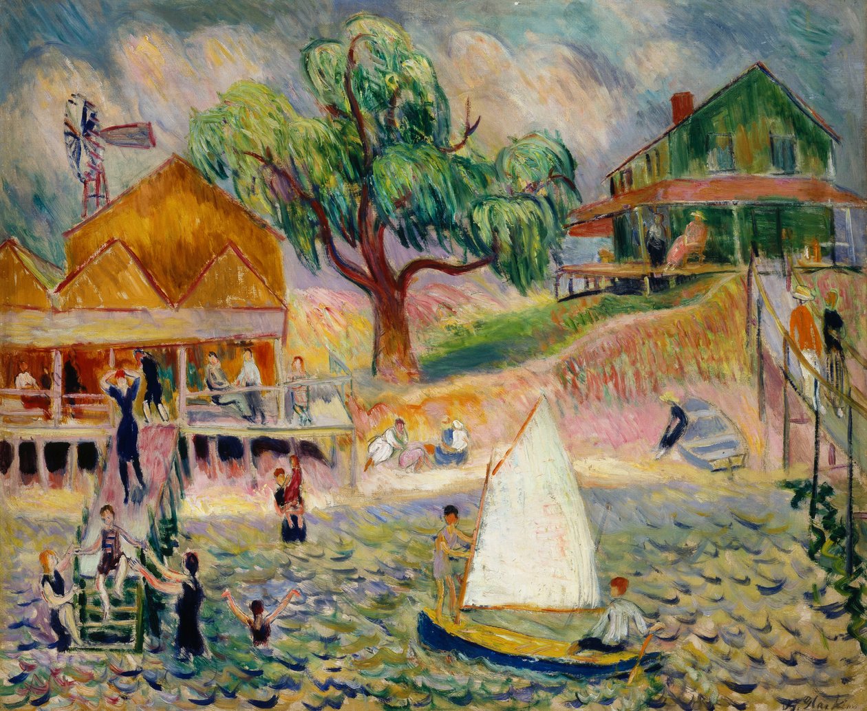 La cabaña verde de la playa, Bellport, Long Island, c.1911-1916 de William James Glackens