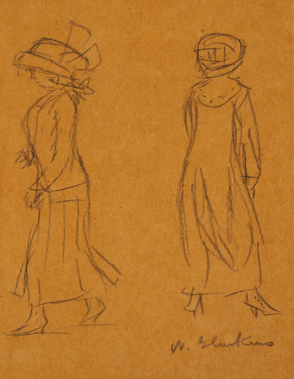 Dos mujeres mirando en diferentes direcciones de William James Glackens