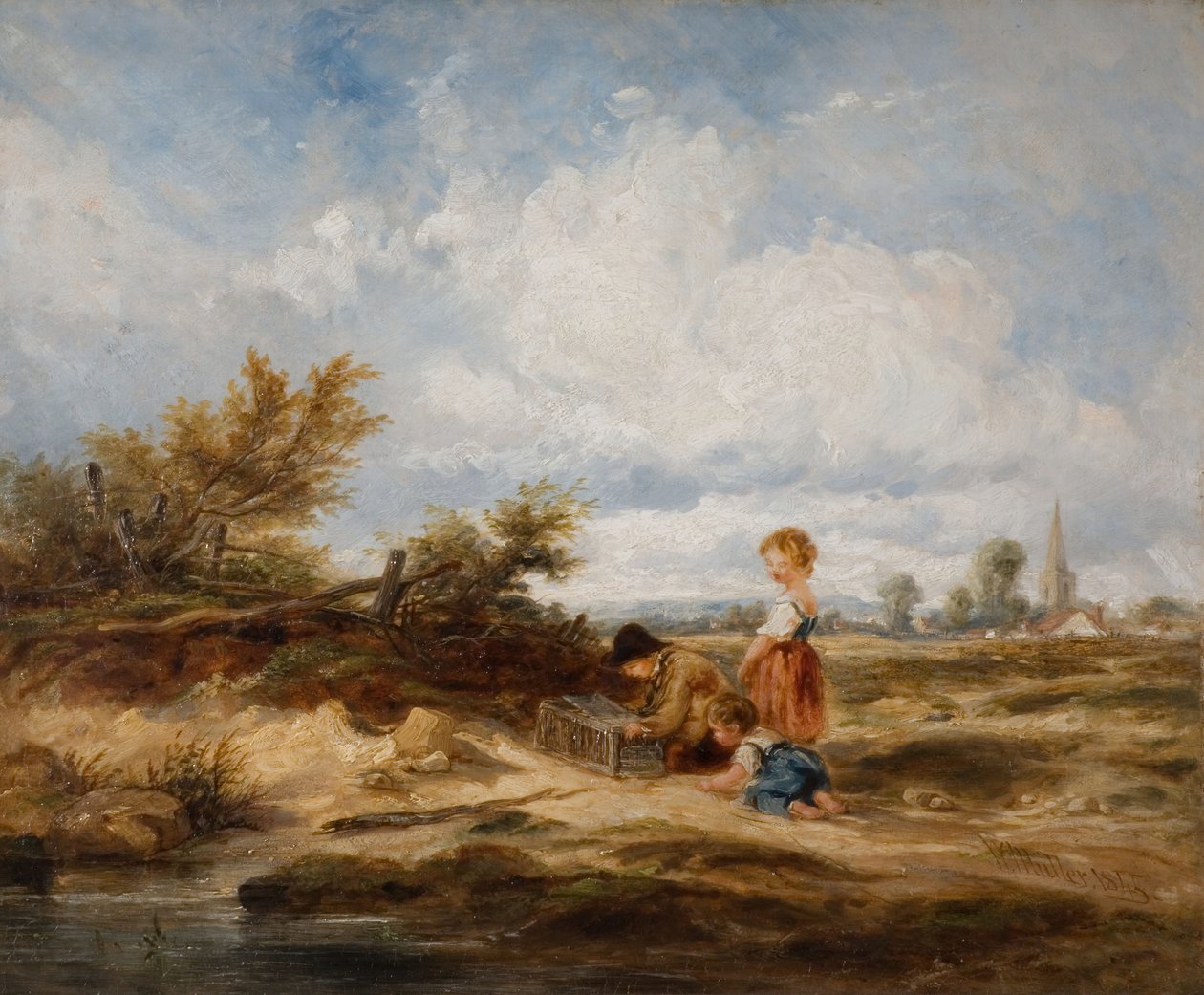 Hampstead Heath - La trampa para pájaros de William James Muller