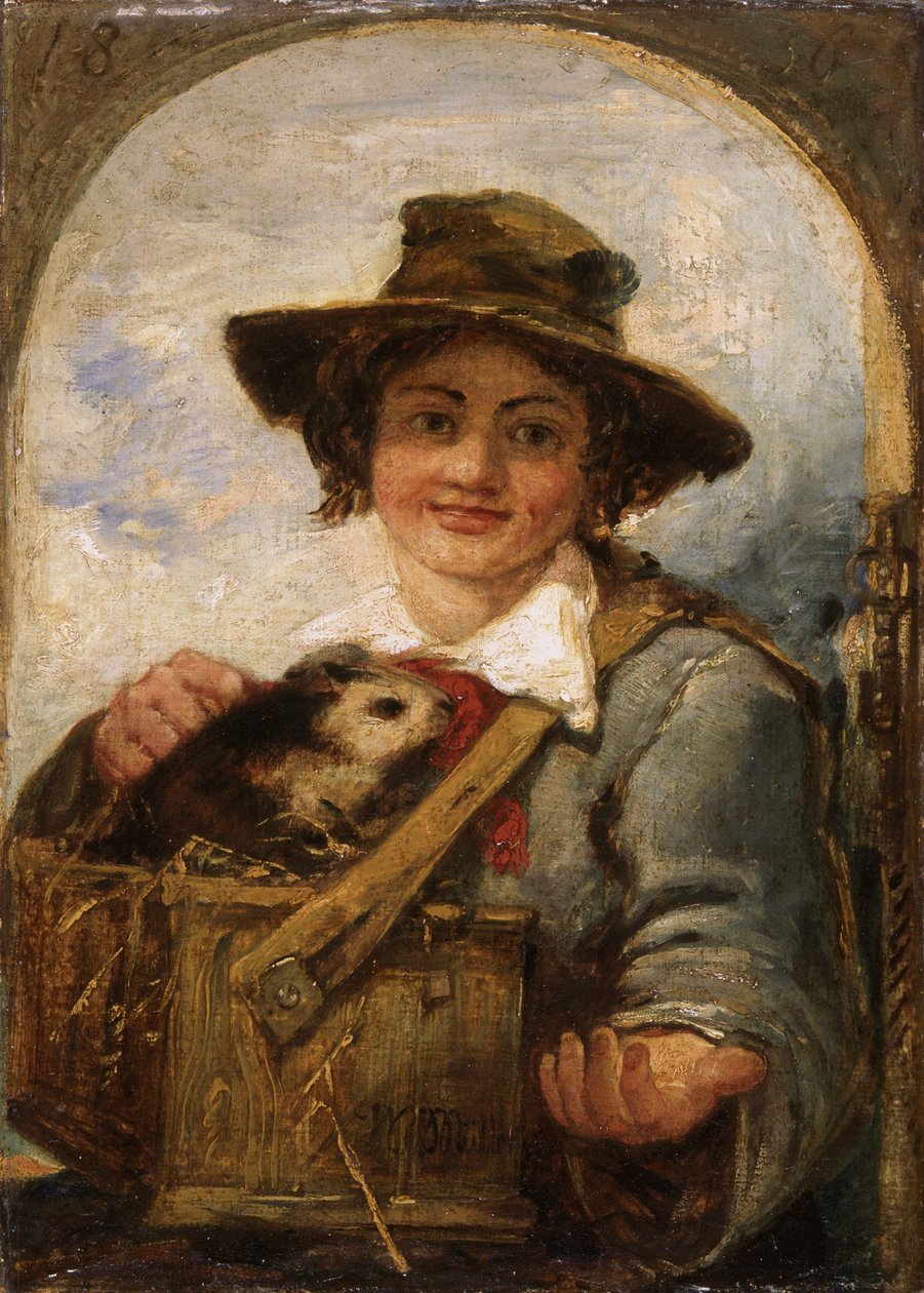 Niño italiano con una cobaya de William James Muller