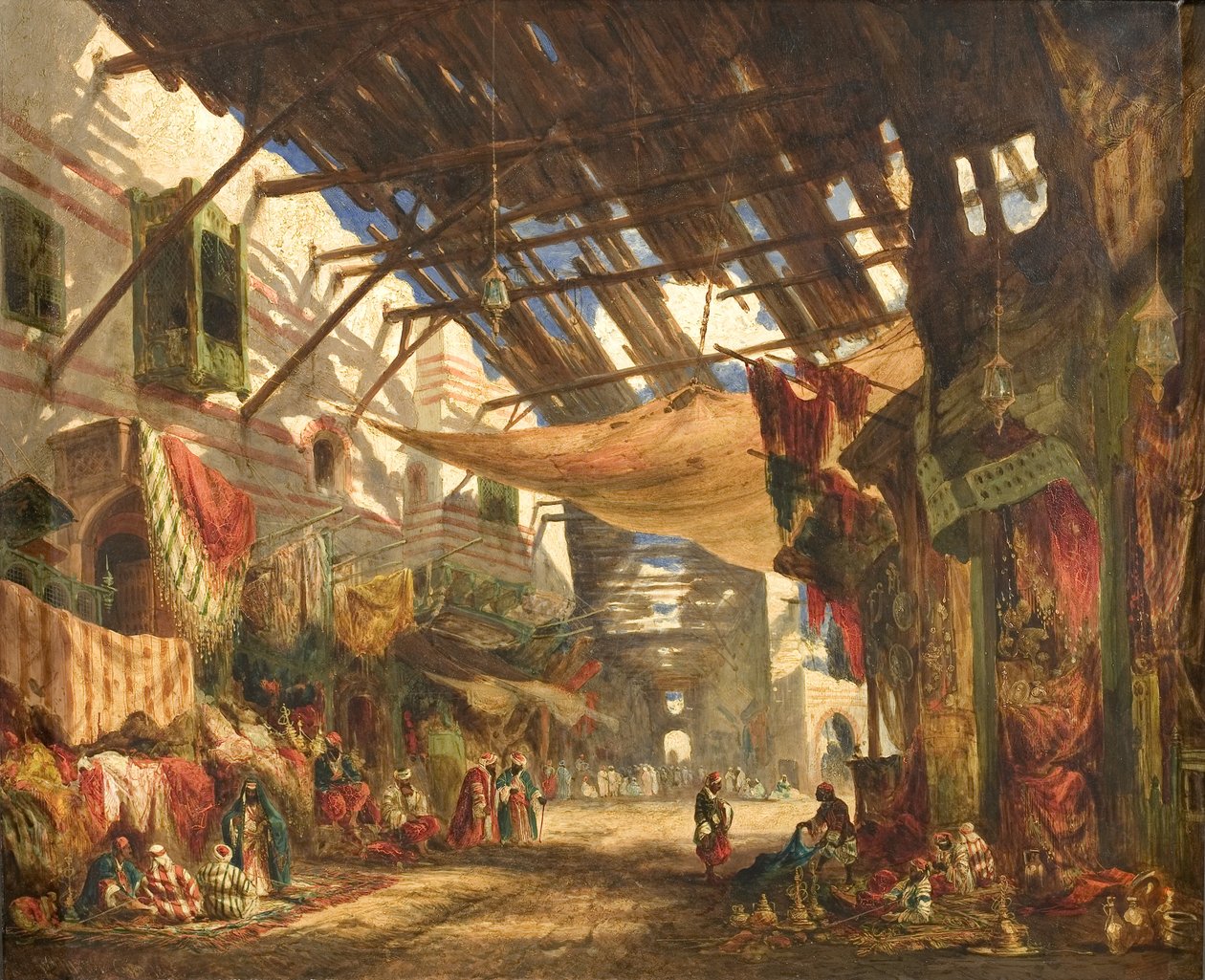 El bazar de alfombras, El Cairo de William James Muller
